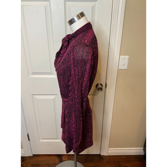 Michael Kors Deep Fuchsia Purple & Black Snakeskin Romper, Size 2, NWT! $195 - Picture 3 of 5